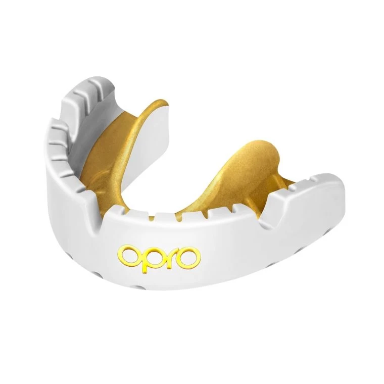 OPRO - ADULT GOLD MOUTHGUARD FOR BRACES (WHITE) 1 OPRO - ADULT GOLD MOUTHGUARD FOR BRACES (WHITE)