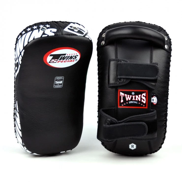 TWINS LEATHER THAI KICK PADS Black 1 TWINS LEATHER THAI KICK PADS Black