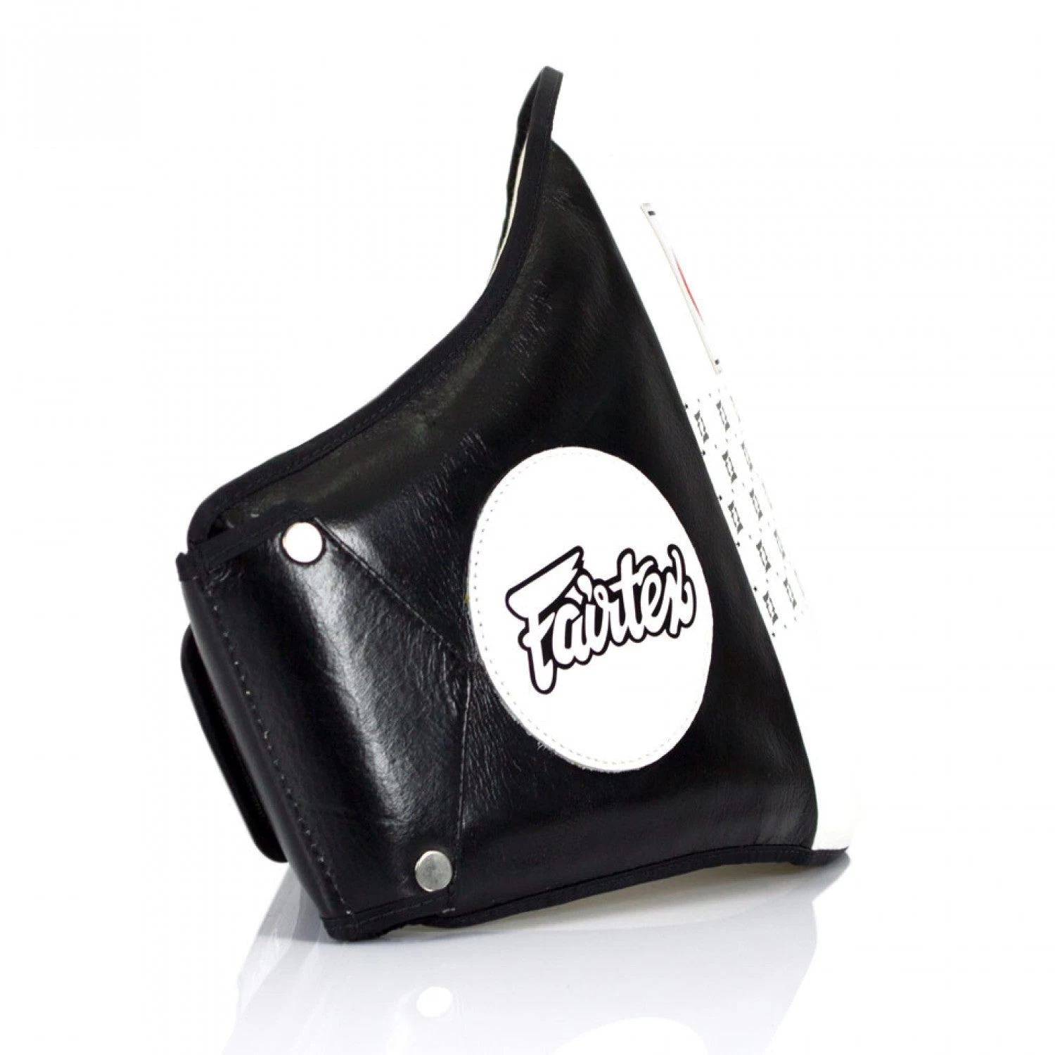 FAIRTEX LEATHER BELLY PAD White/black 3 FAIRTEX LEATHER BELLY PAD White/black - Image 3
