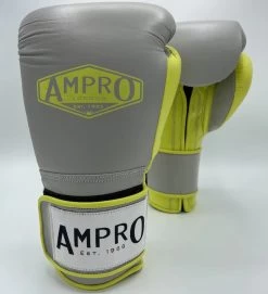 AMPRO HYBRID POWERTECH HOOK & LOOP SPARRING Grey/lime