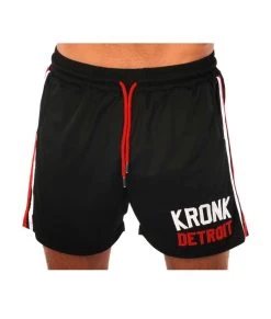 KRONK Iconic Detroit Applique Lined Shorts Black & White/Red