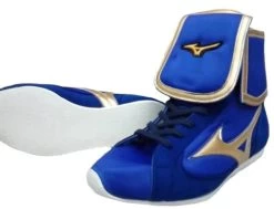 MIZUNO MID-CUT FOLD TYPE BOXING SHOES - BLUE · GOLD