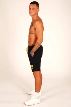 KRONK Detroit Jog Shorts Navy With Yellow Applique Logo -Boxing Discount Store DetroitAppJogShortsNavy2 1