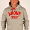 KRONK Detroit Applique Hoodie Regular Fit Sports Grey With Red Logo