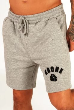 KRONK One Colour Gloves Jog Shorts Towelling Applique Logo Sports Grey
