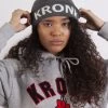KRONK Detroit Bobble Hat Charcoal With White Knitted Logo