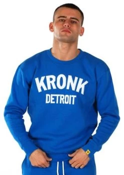 KRONK GLOVES APPLIQUE SWEATSHIRT REG FIT ROYAL BLUE
