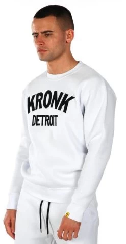 KRONK DETROIT APPLIQUE SWEATSHIRT REG FIT WHITE