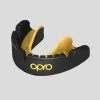 OPRO - ADULT GOLD MOUTHGUARD FOR BRACES (black)