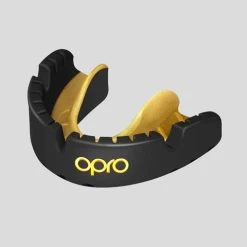 OPRO - ADULT GOLD MOUTHGUARD FOR BRACES (black)