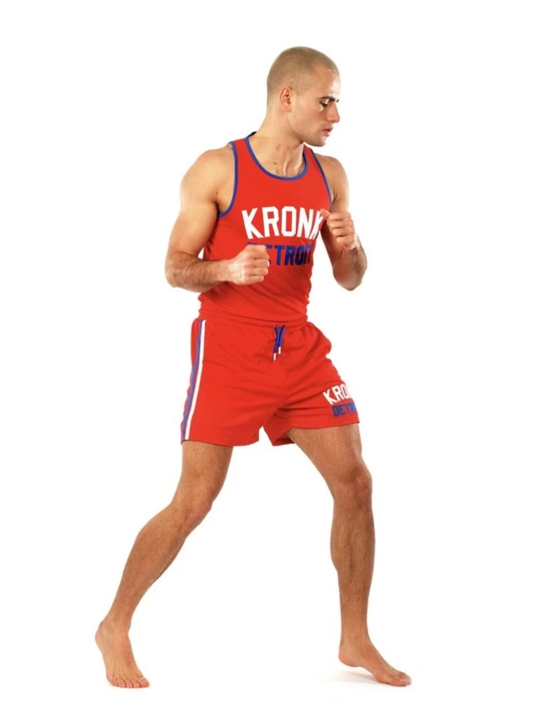 KRONK Iconic Detroit Applique Training Gym Vest Red 2 KRONK Iconic Detroit Applique Training Gym Vest Red - Image 2