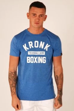 KRONK Training Camp Slim Fit T Shirt Heather Royal Blue