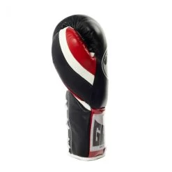 GRANT CONTEST FIGHT LACE 10oz Black/white/red -Boxing Discount Store blackgrantdetail