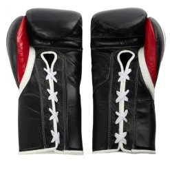 GRANT CONTEST FIGHT LACE 10oz Black/white/red -Boxing Discount Store blackgrantdetail2