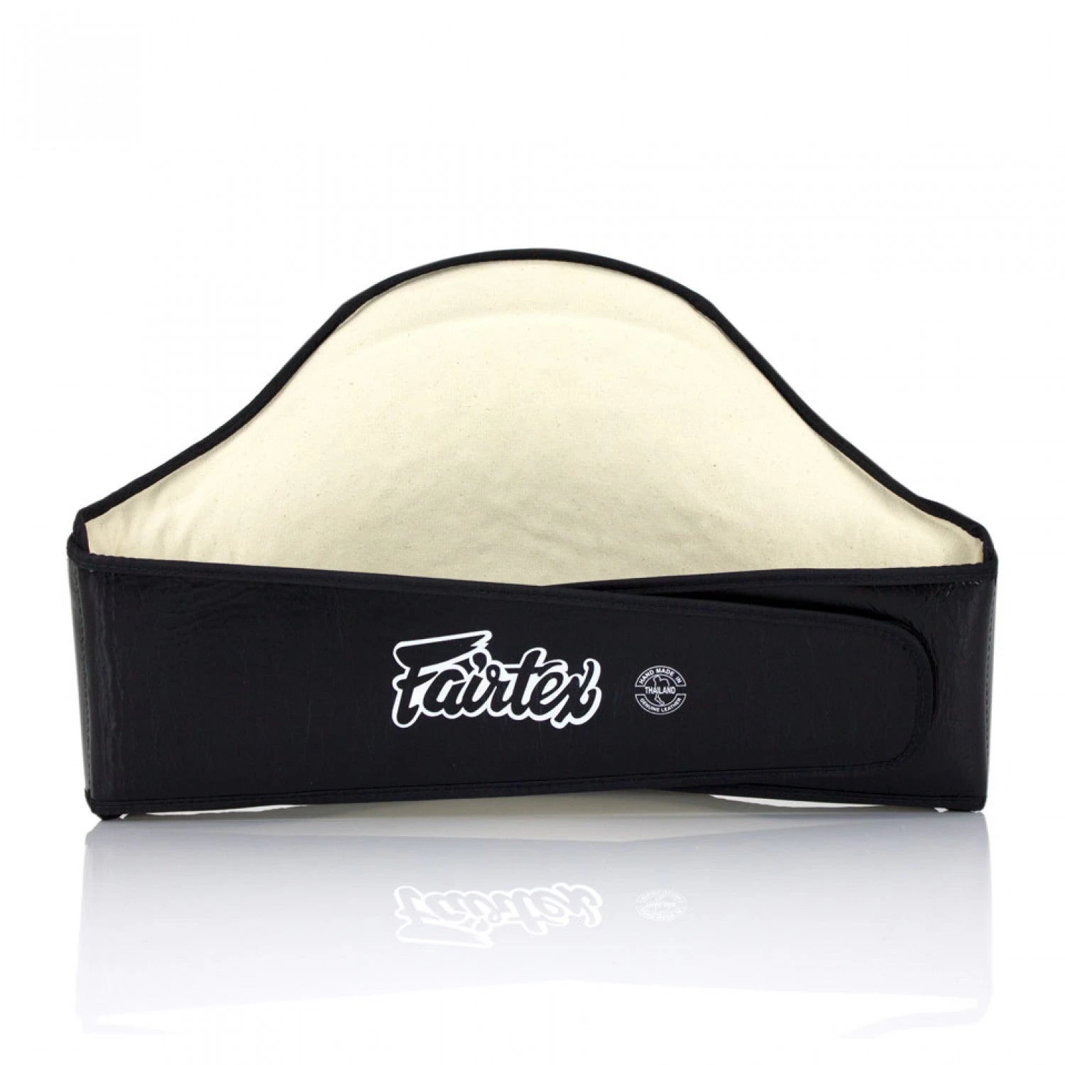 FAIRTEX LEATHER BELLY PAD White/black 2 FAIRTEX LEATHER BELLY PAD White/black - Image 2