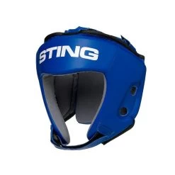 STING AIBA APPROVED COMPETITION LEATHER HEADGUARD Blue