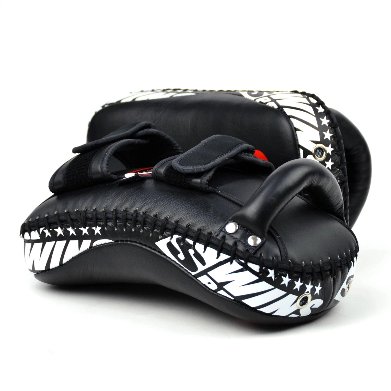 TWINS LEATHER THAI KICK PADS Black 2 TWINS LEATHER THAI KICK PADS Black - Image 2