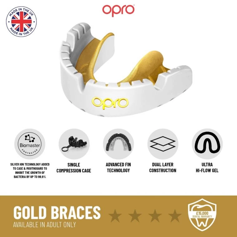 OPRO - ADULT GOLD MOUTHGUARD FOR BRACES (WHITE) 3 OPRO - ADULT GOLD MOUTHGUARD FOR BRACES (WHITE) - Image 3