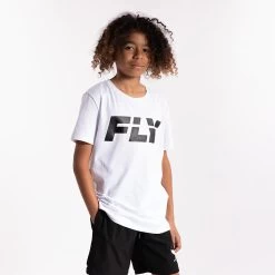 Fly White-Kids Big Logo Tee