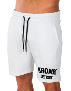 KRONK DETROIT APPLIQUE SHORTS WHITE