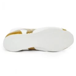 MIZUNO MID-CUT CUSTOM BOXING SHOES - WHITE GOLD -Boxing Discount Store mizun1901