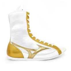 MIZUNO MID-CUT CUSTOM BOXING SHOES - WHITE GOLD