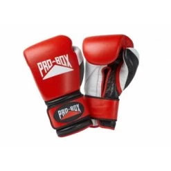 PRO BOX PRO SPAR LEATHER VELCRO Red White/black