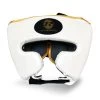 RINGSIDE PRO FITNESS HEADGUARD SYNTHETIC LEATHER Metallic White/black/gold